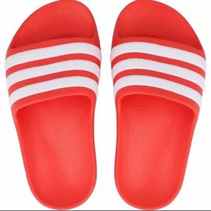 Adidas Adilette Aqua Slides-Sandals Red/White Kids